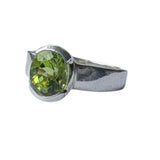 Peridot Faceted Comet Rings