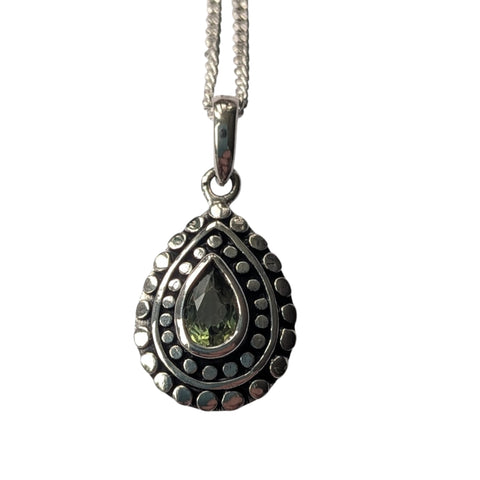 Nyota Peridot Silver Pendant and Chain