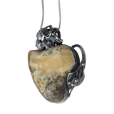 Organic Cream Amber Pendant and Silver Chain