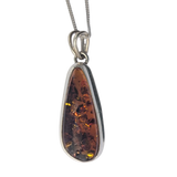 Solis Amber Silver Pendant and Chain