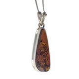 Solis Amber Silver Pendant and Chain