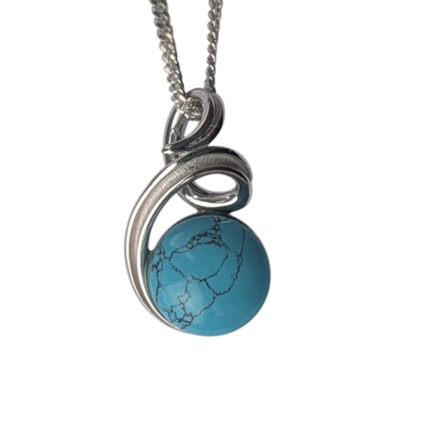 Anga Turquoise Silver Pandant and Chain