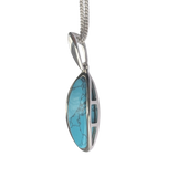 Turquoise Ovate Silver Pendant and Chain