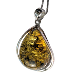 Elektri Golden Amber Silver Pendant and Chain