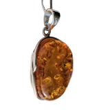 Hani Amber Silver Pendant and Chain.