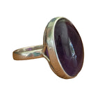 Abstract Amethyst Silver Ring