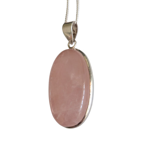 Floracin Rose Quatrz Silver Pendant and Chain