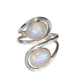 Helix Moonstone Silver Ring