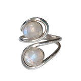 Helix Moonstone Silver Ring