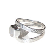 Rough cut Moonstone Gemstone Silver Ring