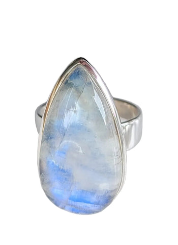 Osupa Blue Moonstone Silver Ring