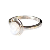 Halo Moonstone Silver Ring