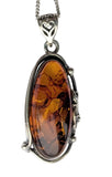 Candentis Amber Silver Pendant and Chain