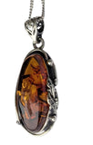 Candentis Amber Silver Pendant and Chain