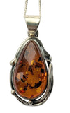 Kallis Amber Silver Pendant and Chain