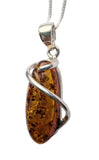 Asali Amber Silver Pendant and Chain