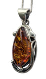 Kagayaku Amber Silver Pendant and Chain