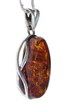 Inti Amber Silver Pendant and chain .