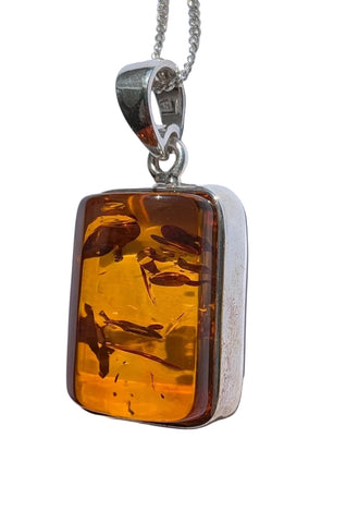 Miele Amber Silver Pendant and Chain