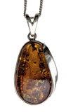 Rameses Amber Silver Pendant and Chain