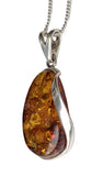 Rameses Amber Silver Pendant and Chain