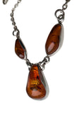 Triple  Stone Amber Necklace.
