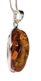 Apis Amber Silver Pendant and Chain