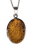 Hanten Amber Silver Pendant and Chain
