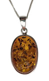 Kagayaku Amber Silver Pendant and Chain