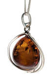 Resini Amber Silver Pendant and Chain