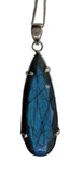 Salish Labradorite Silver Pendant and Chain