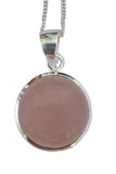 Rumenilo Rose Quartz Silver Pendant and Chain