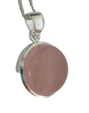 Rumenilo Rose Quartz Silver Pendant and Chain