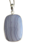 Epimikis Blue Lace Agate silver Pendant and Chain