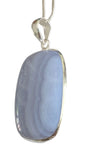 Epimikis Blue Lace Agate silver Pendant and Chain