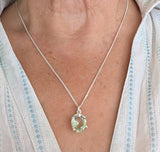 Hariyo Green Amethyst Silver Pendant and Chain