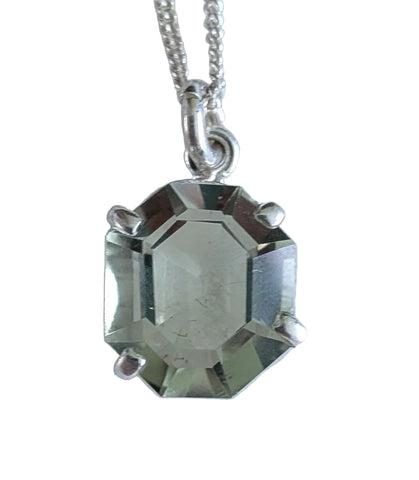 Hariyo Green Amethyst Silver Pendant and Chain