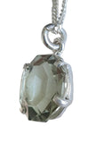 Hariyo Green Amethyst Silver Pendant and Chain