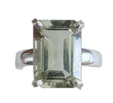 Celadon Green Amethyst Silver Ring