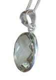 Jesil Green Amethyst Silver Pendant and Chain