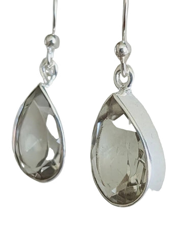 Pirum Green Amethyst Silver Earrngs