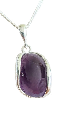 Purpura Amethyst Silver Pendant and Chain
