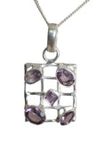 Meshed Amethyst Silver pendant with Chain