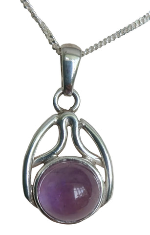 Celtae Amethyst Silver Pendant and Chain