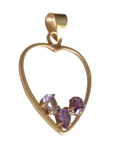 9ct gold Amethyst pendant and chain