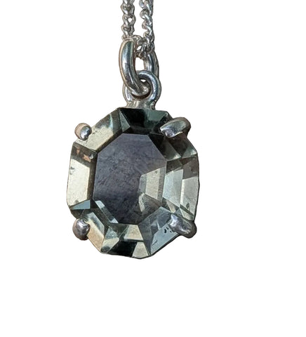 Hariyo Green Amethyst Silver Pendant and Chain