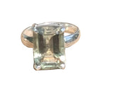 Celadon Green Amethyst Silver Ring