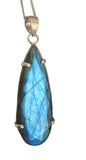 Salish Labradorite Silver Pendant and Chain