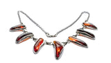 Teutonic Amber Silver Necklace