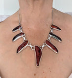 Teutonic Amber Silver Necklace